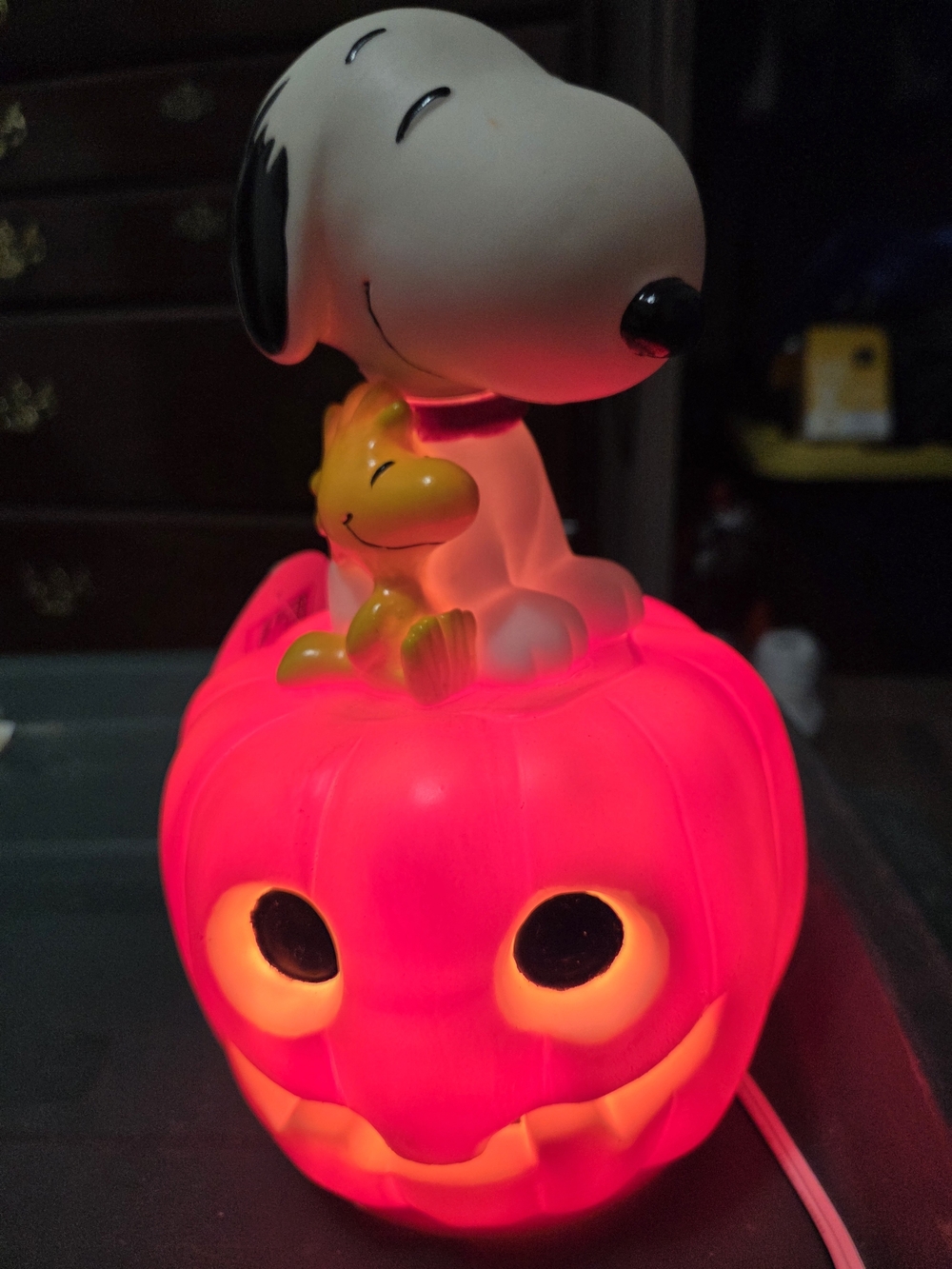 Peanuts Snoopy & Woodstock Light Up Pumpkin Halloween Blow Mold Decor